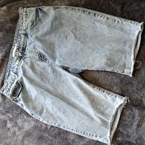 JustFab acid wash bermuda shorts frayed hem